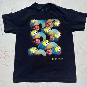 Men's Disney x Neff‎ Black Muppets T-Shirt M Cartoon Jim Henson Gonzo Animal Art
